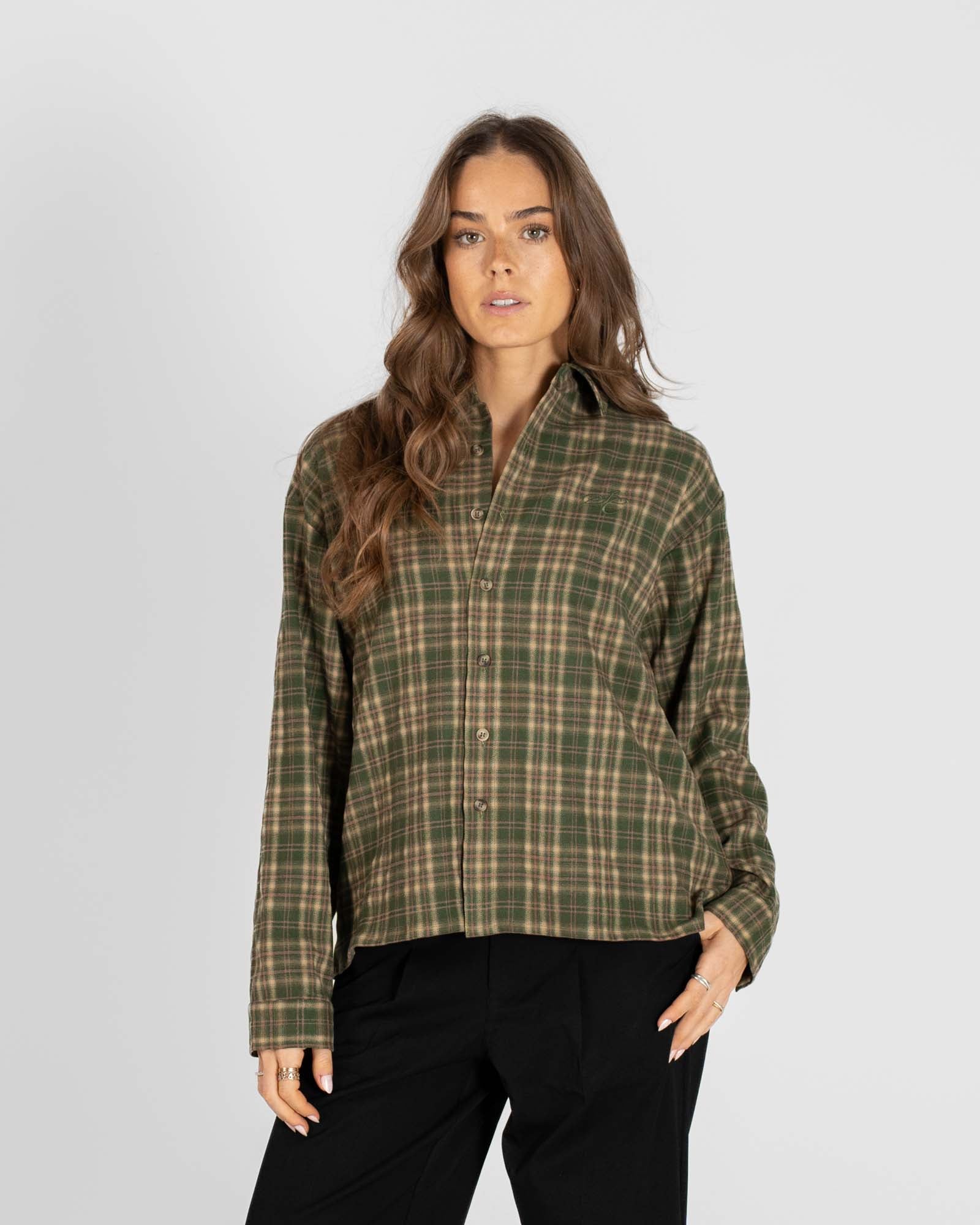 Ternet Flannel shirt Green Dame